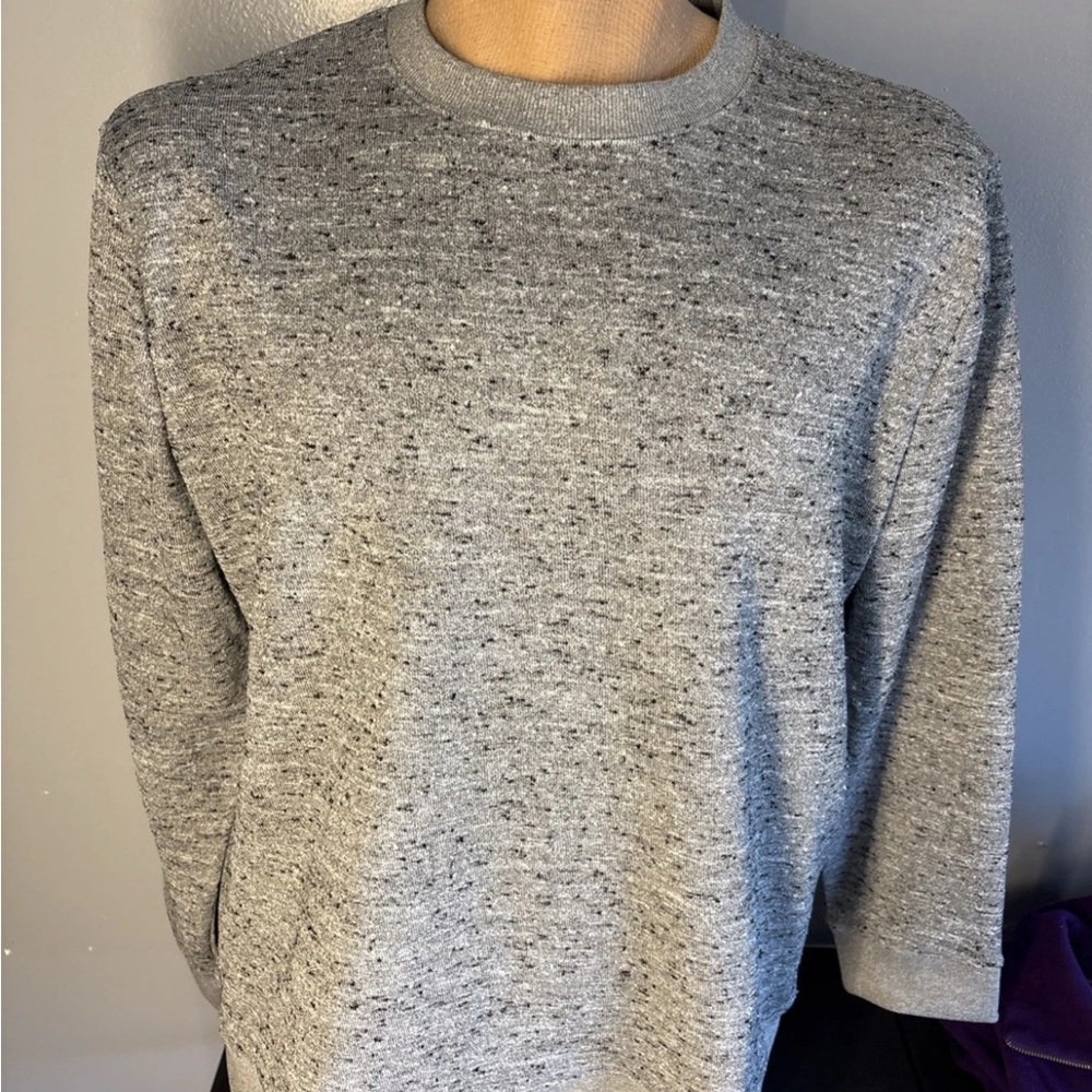 H&M Crewneck Sweatshirt Regular Fit Light Gray Speckled Size XL